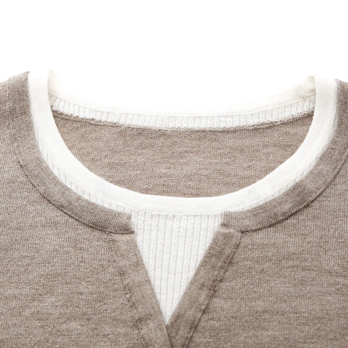 100% Wool Layered Look Pullover Sweater