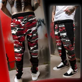 ^23 JORDAN^ (RED-CAMO) LUXURY JOGGER SWEATPANTS (EMBROIDERED)