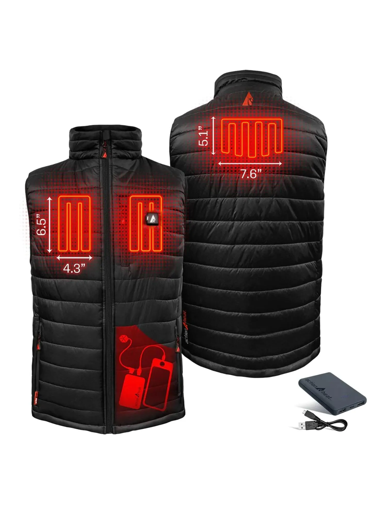 ActionHeat 5V Battery Heated Puffer Vest - Men's