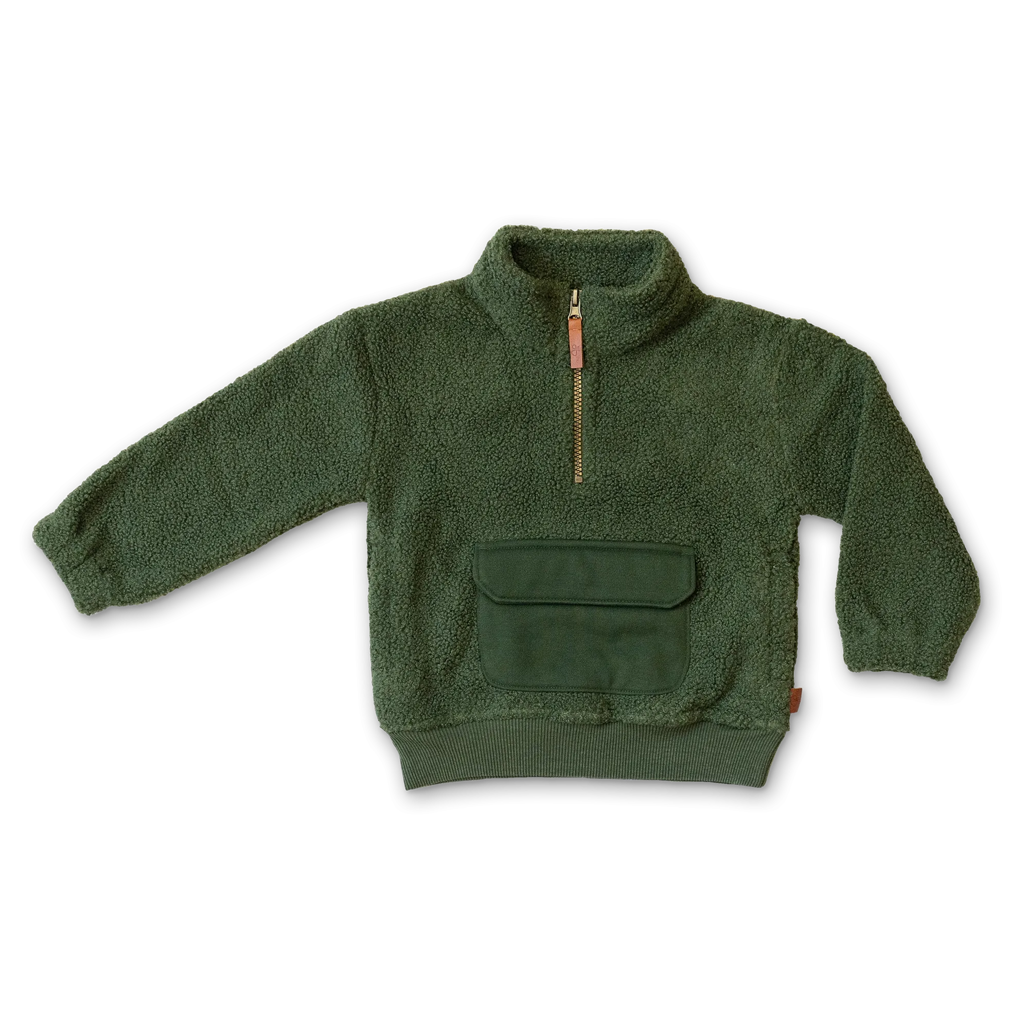 Adult Sherpa Zip Pullover - Spruce