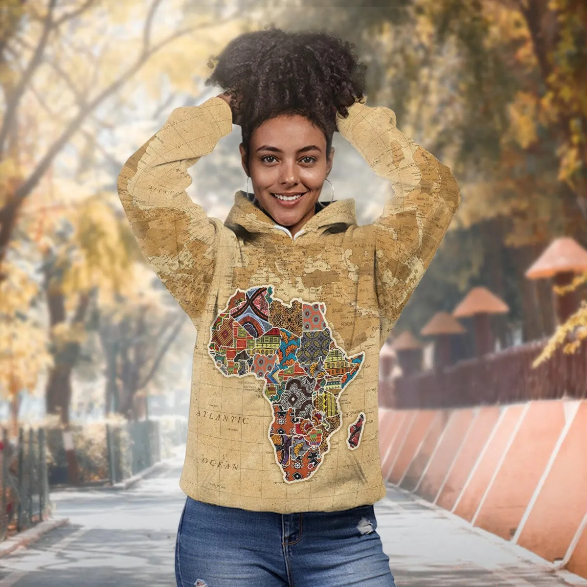 Africa On World Map All-over Hoodie