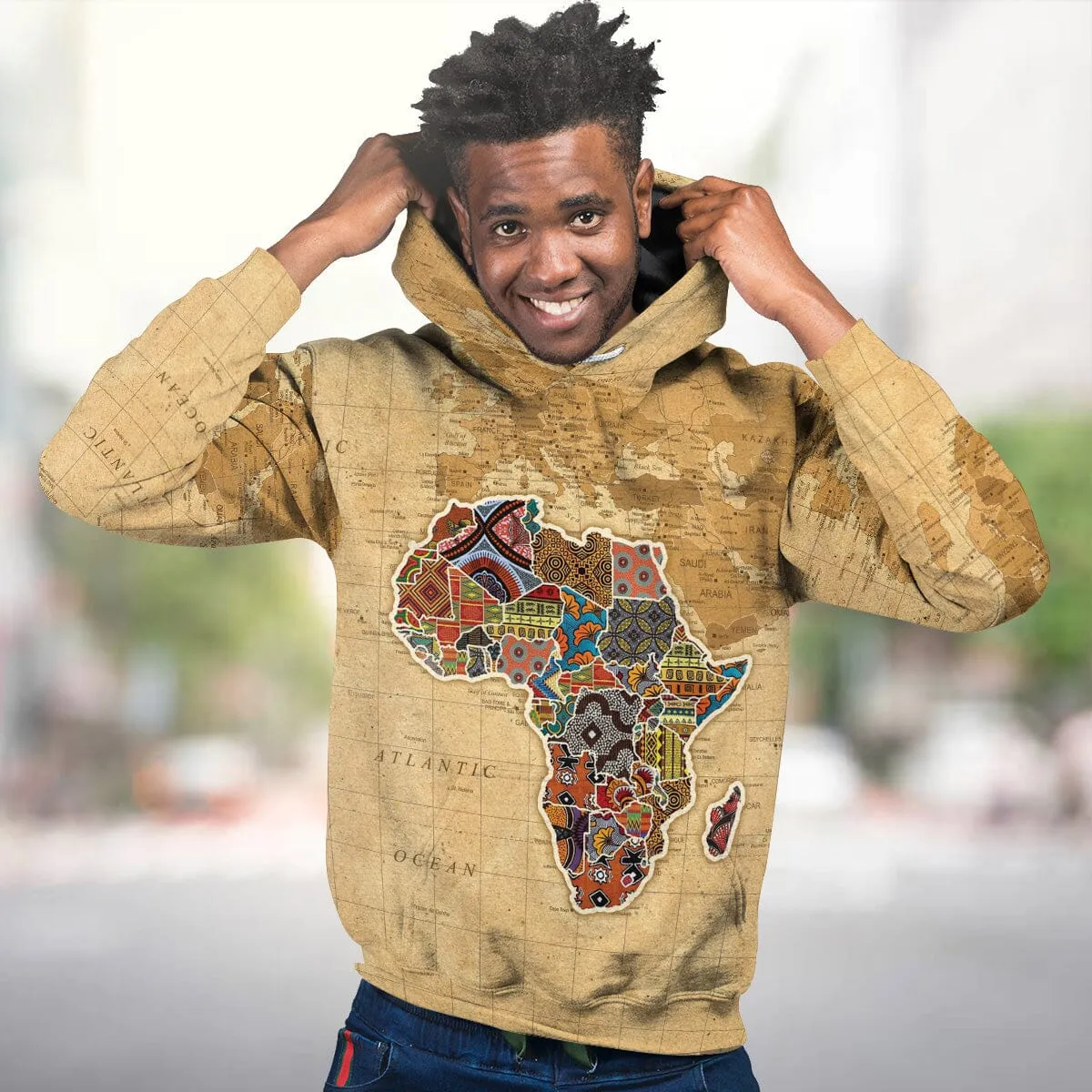 Africa On World Map All-over Hoodie