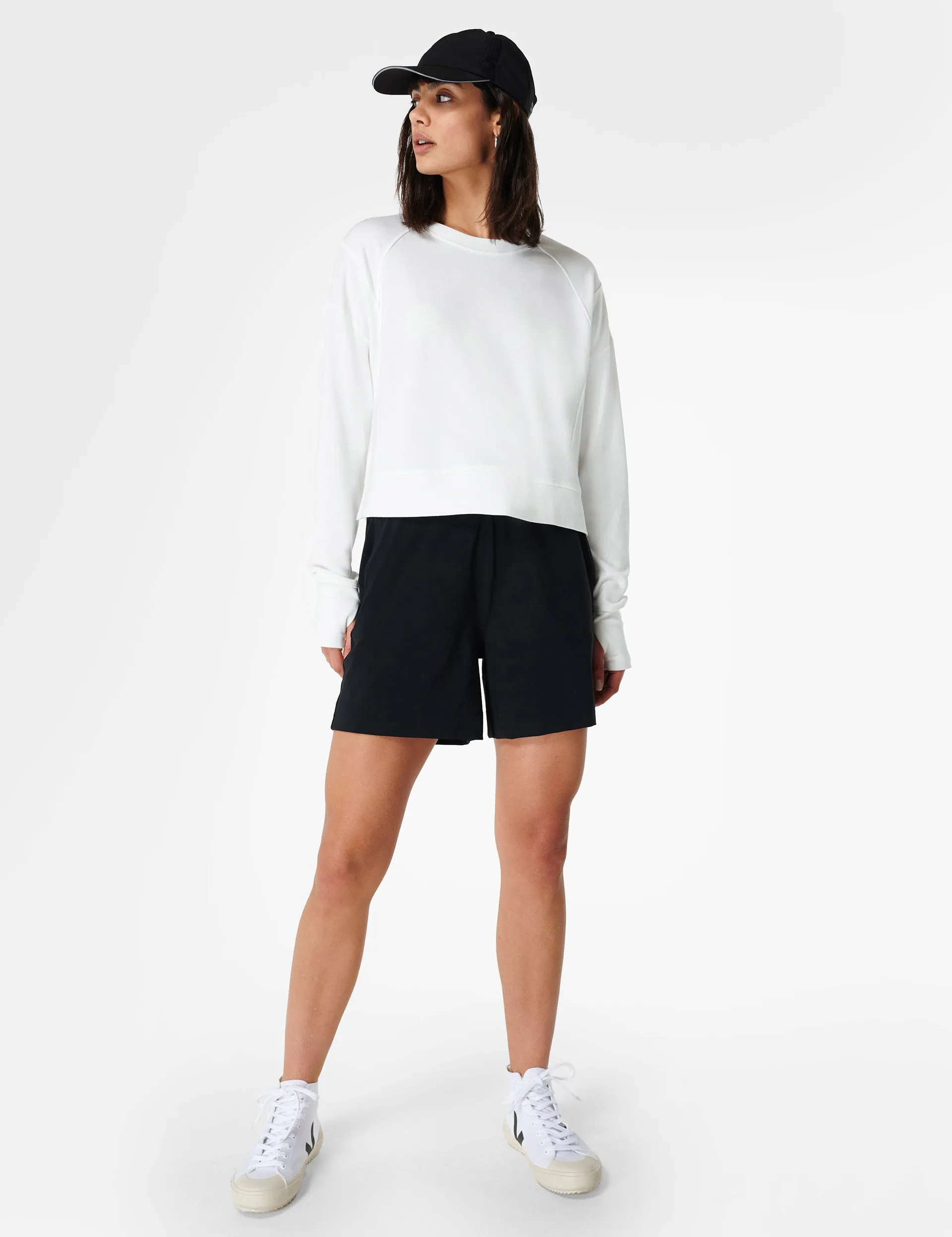 After Class Crop Sweatshirt - Lily White