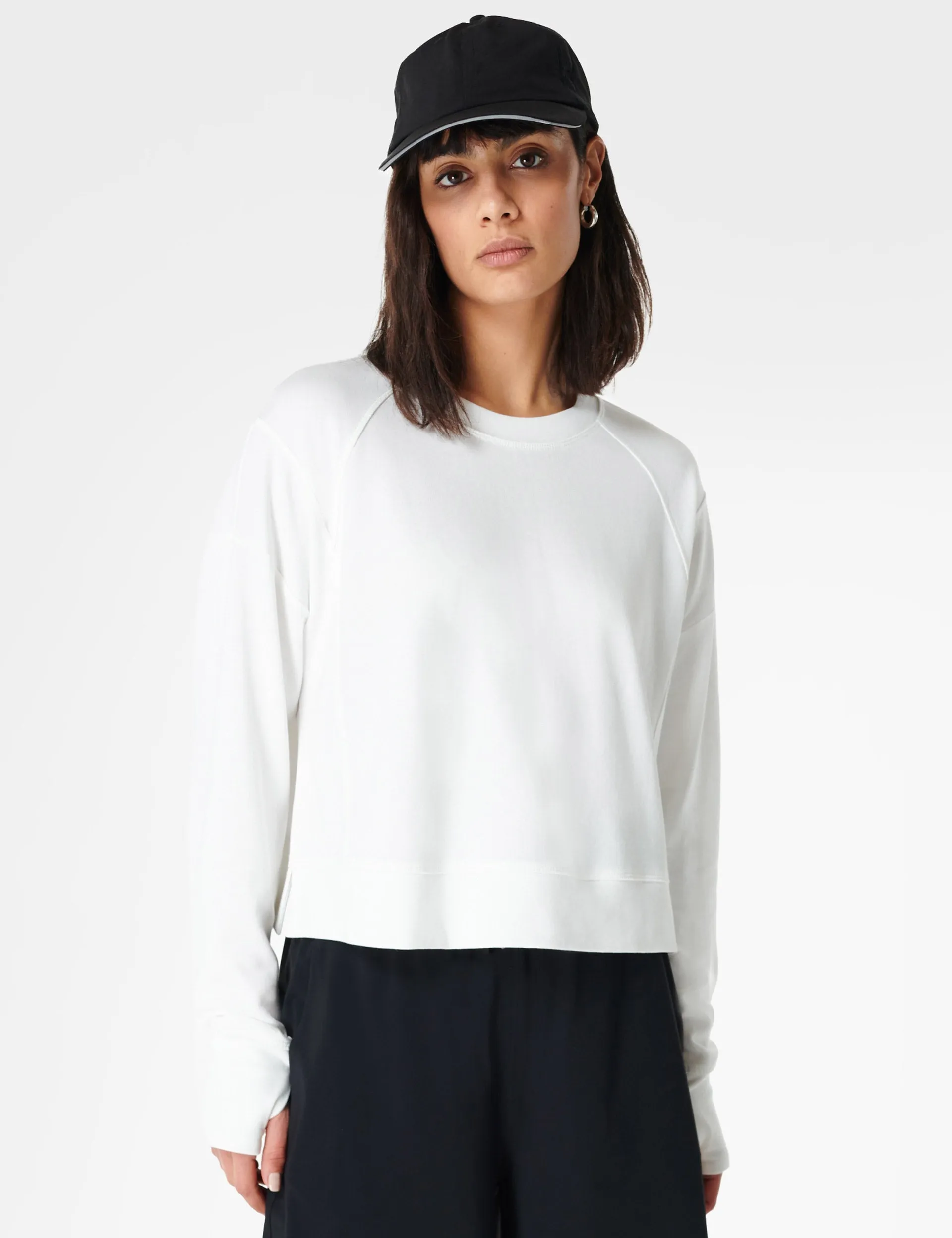 After Class Crop Sweatshirt - Lily White