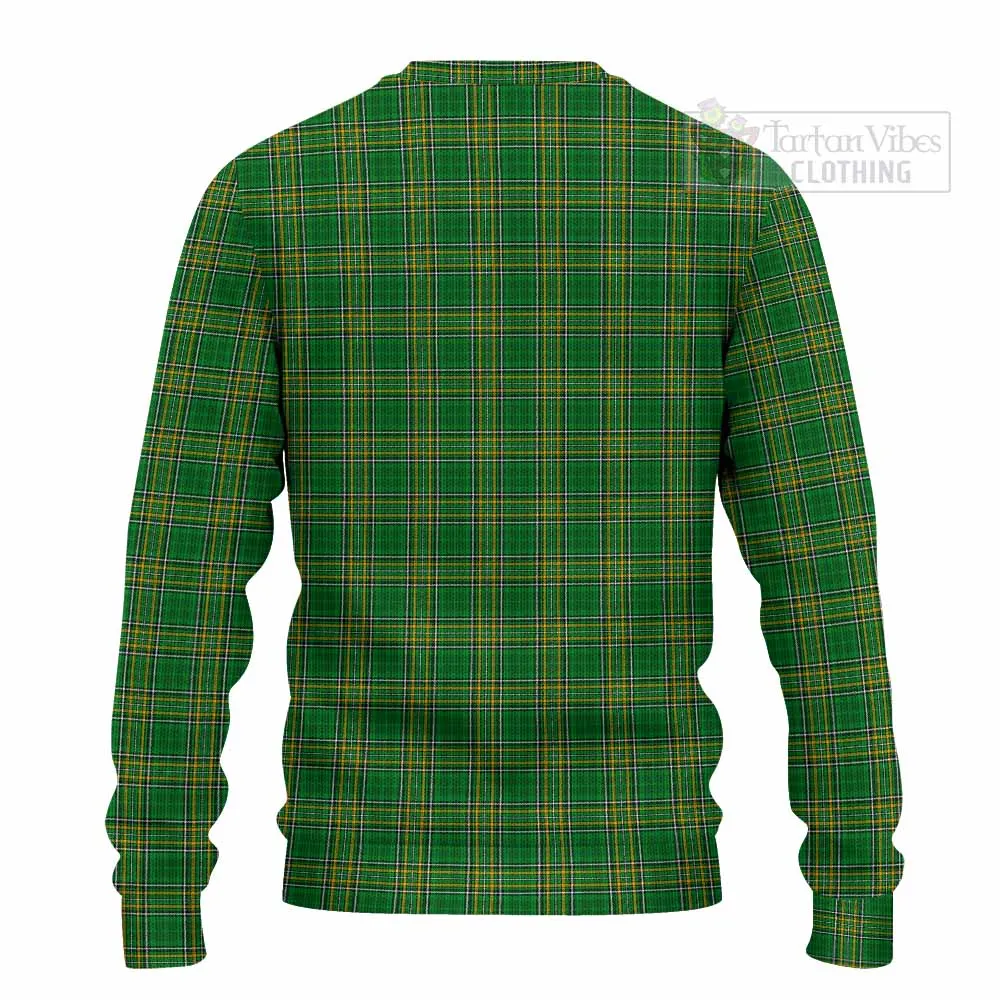 Allen Irish Clan Tartan Knitted Sweater with Coat of Arms