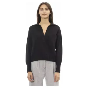 Alpha Studio Black Wool Women Sweater