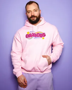 Anxious but cute on pink - pullover hoodie.