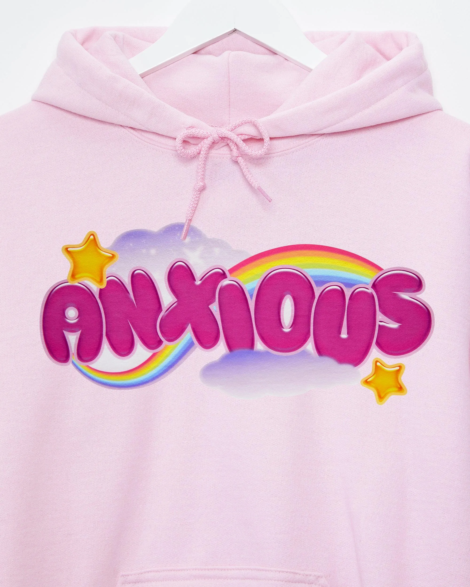 Anxious but cute on pink - pullover hoodie.