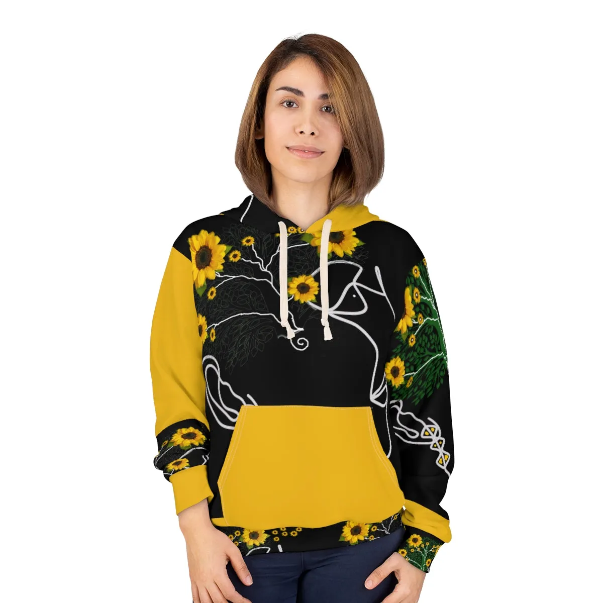 AOP Unisex Pullover Hoodie SUNFLOWERS