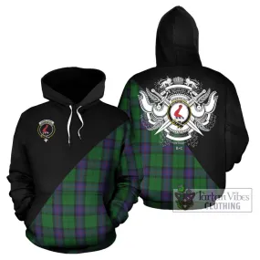 Armstrong Tartan Hoodie with Family Crest and Military Logo Style