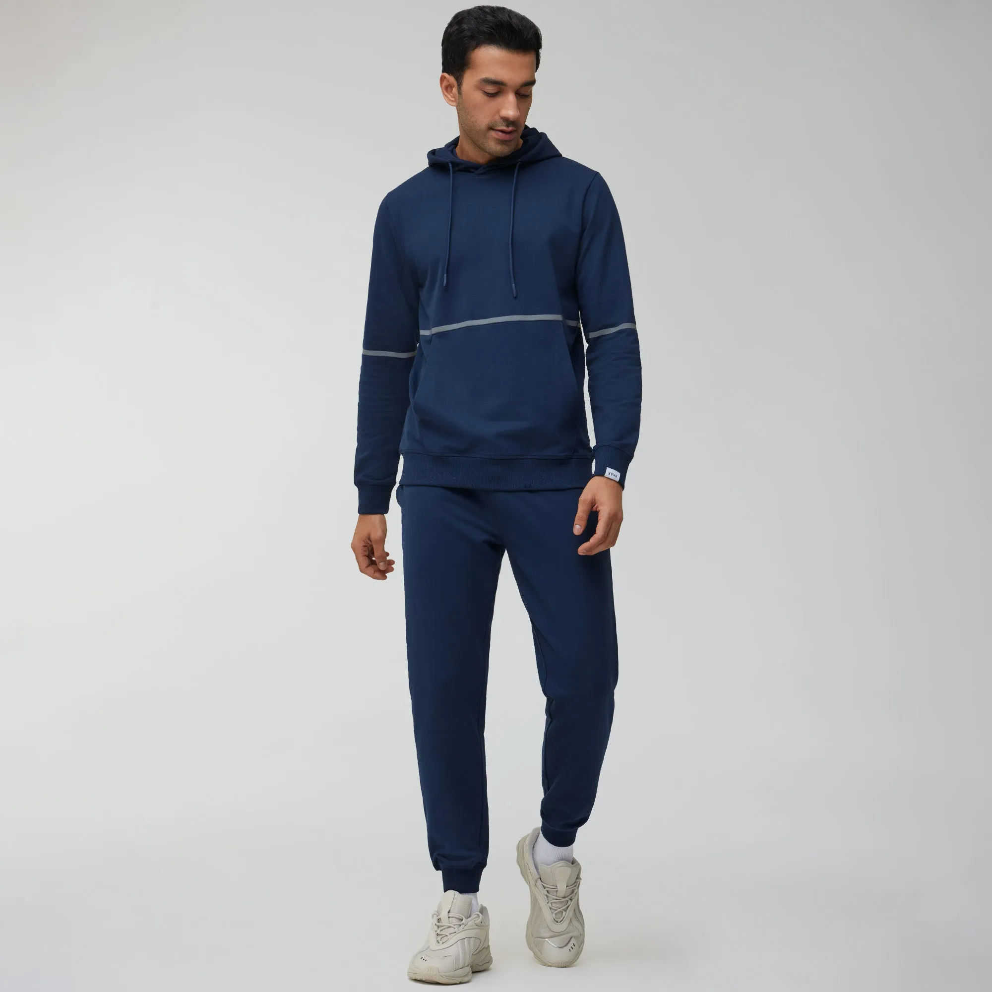 Ascent French Terry Cotton Blend Hoodie and Joggers Co-Ord Midnight Blue