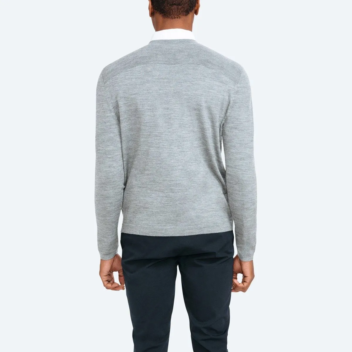 Atlas Crew Neck Sweater - Grey Heather