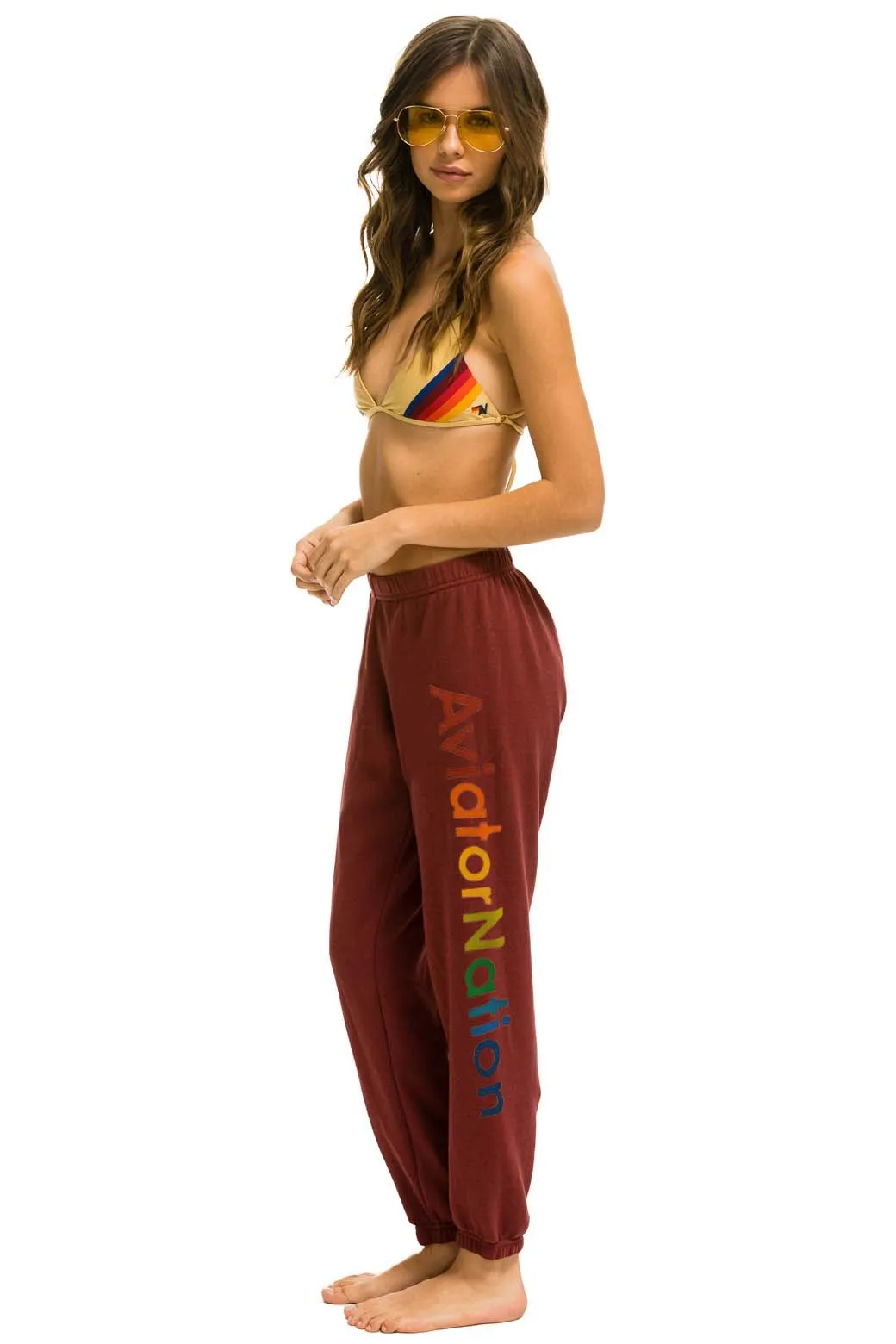 AVIATOR NATION NASHVILLE SWEATPANTS - CLARET