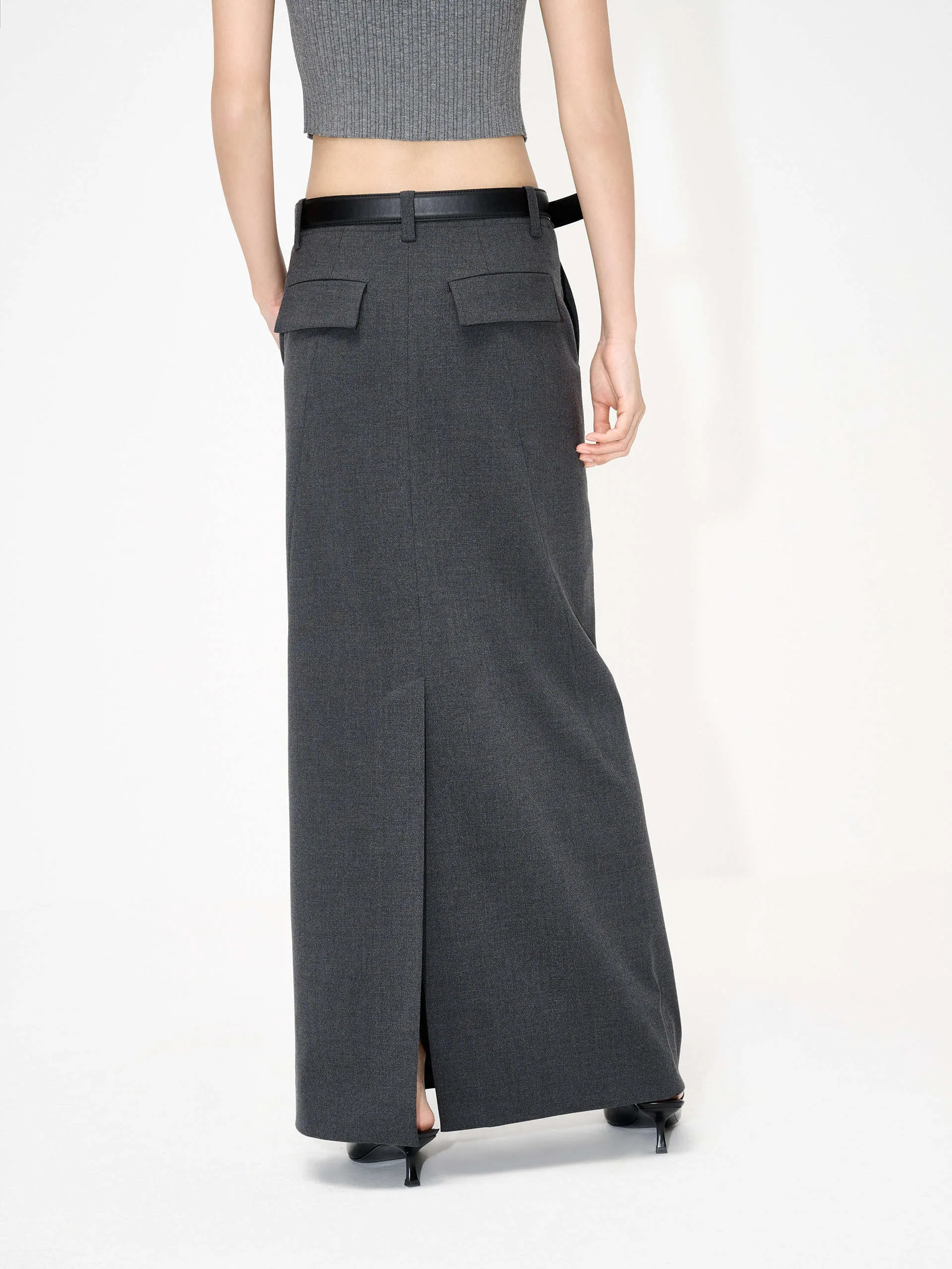 Back Slit Maxi Skirt