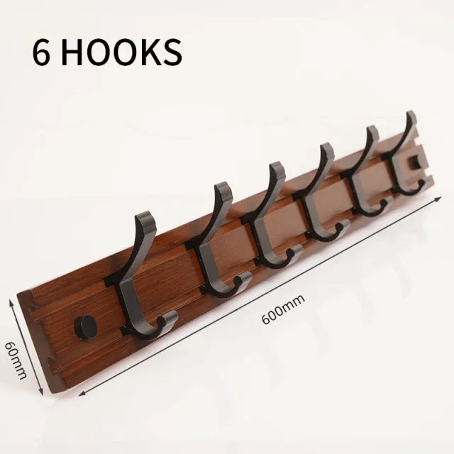 Bamboo Coat Rack Double Wall Hooks Hat Clothes Hook Hanger Organizer for Bathroom Bedroom Hallway Kitchen Accessories