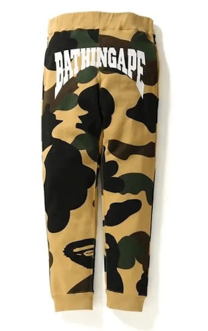 BAPE Giant 1st Camo Slim Sweatpants Pants Yellow