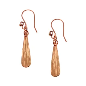 Bark Embossed Mini Copper Teardrop Earrings