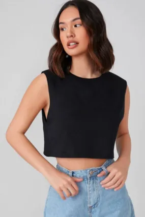 Basic Solid Crop Tank Top