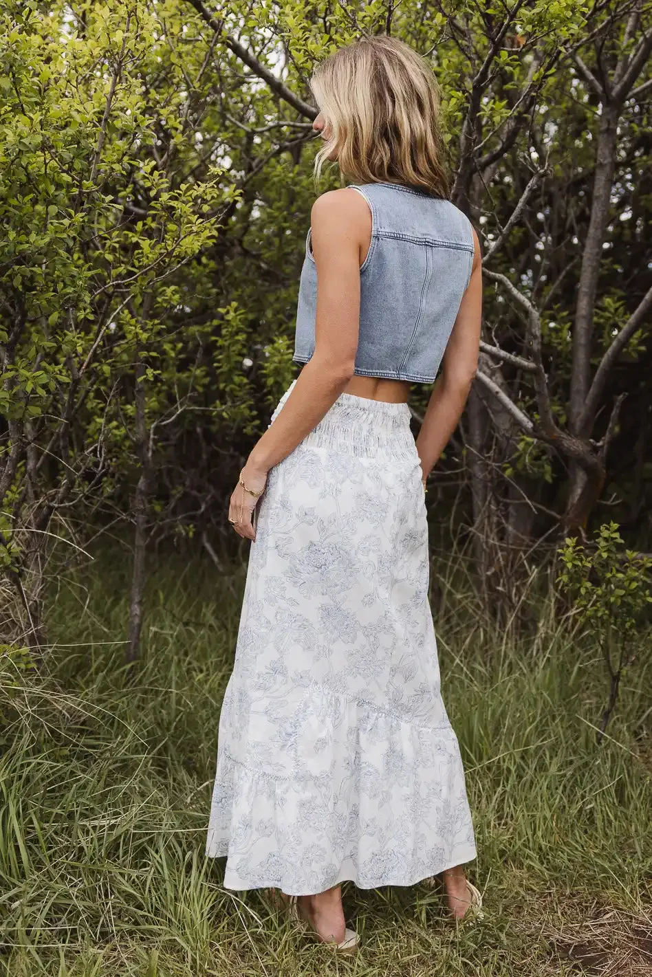 Bastien Floral Skirt in Blue