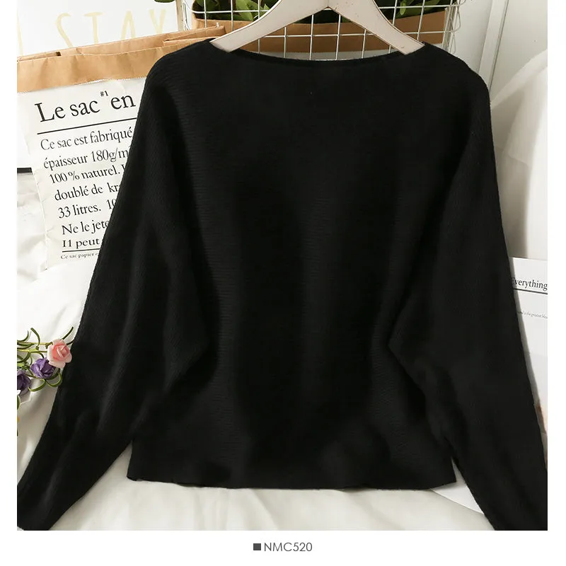 Bat sweater women's autumn thin long sleeve tower bottomed top  1993