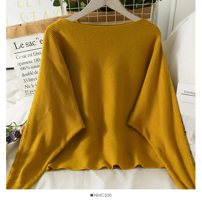 Bat sweater women's autumn thin long sleeve tower bottomed top  1993