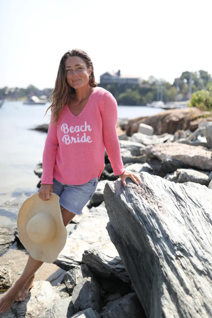 Beach Bride V Cotton Sweater