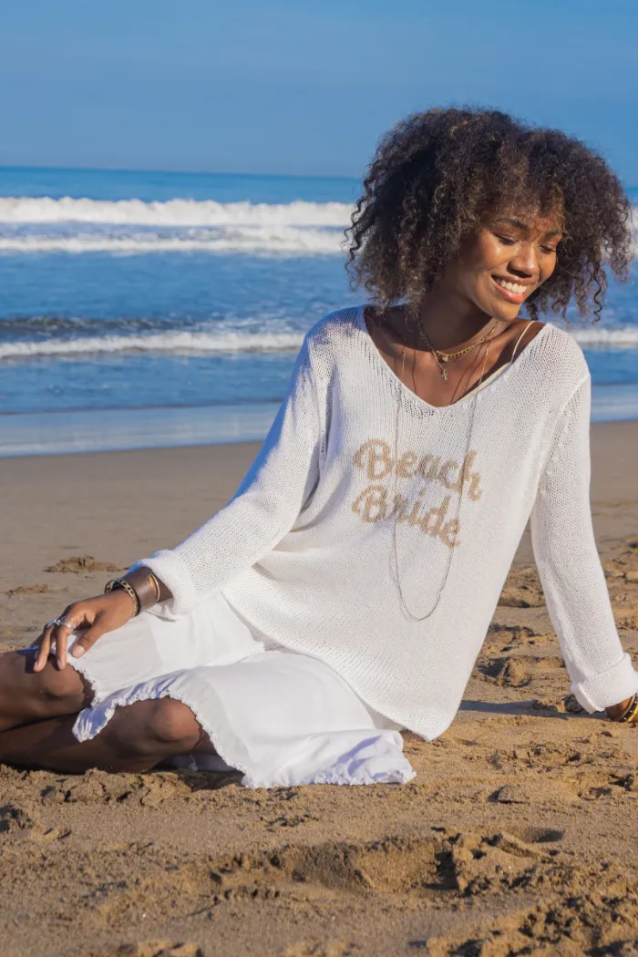 Beach Bride V Cotton Sweater