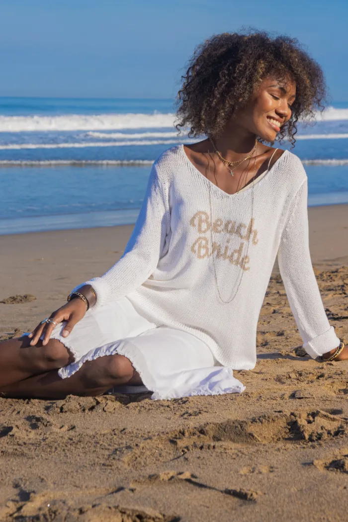 Beach Bride V Cotton Sweater