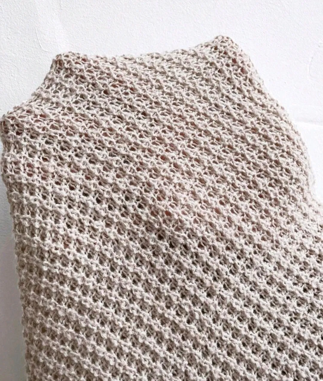 Beige Twist Tie Backless Drop Shoulder Sweater