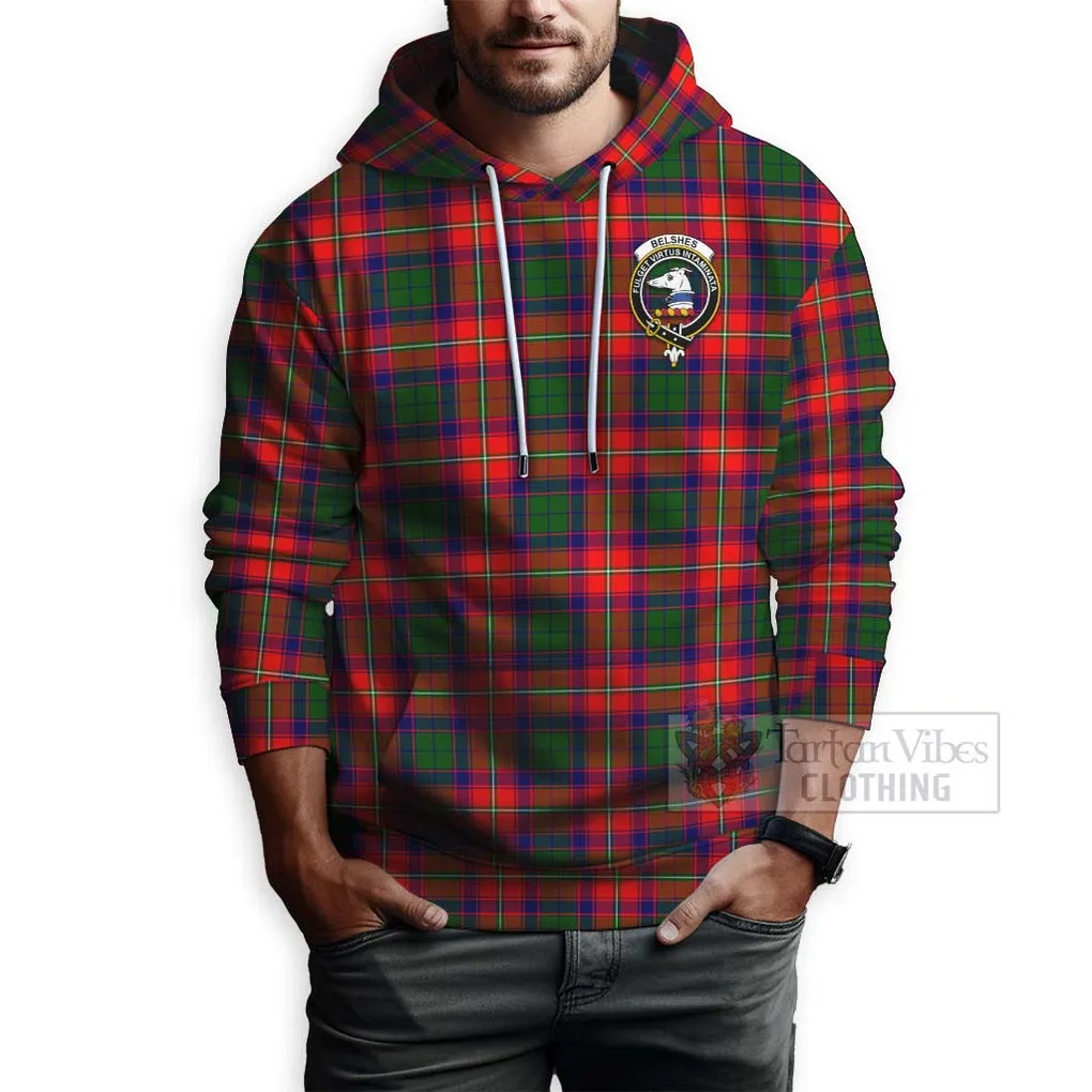 Belshes (Belsches) Tartan Hoodie with Family Crest Celtic Skull Style