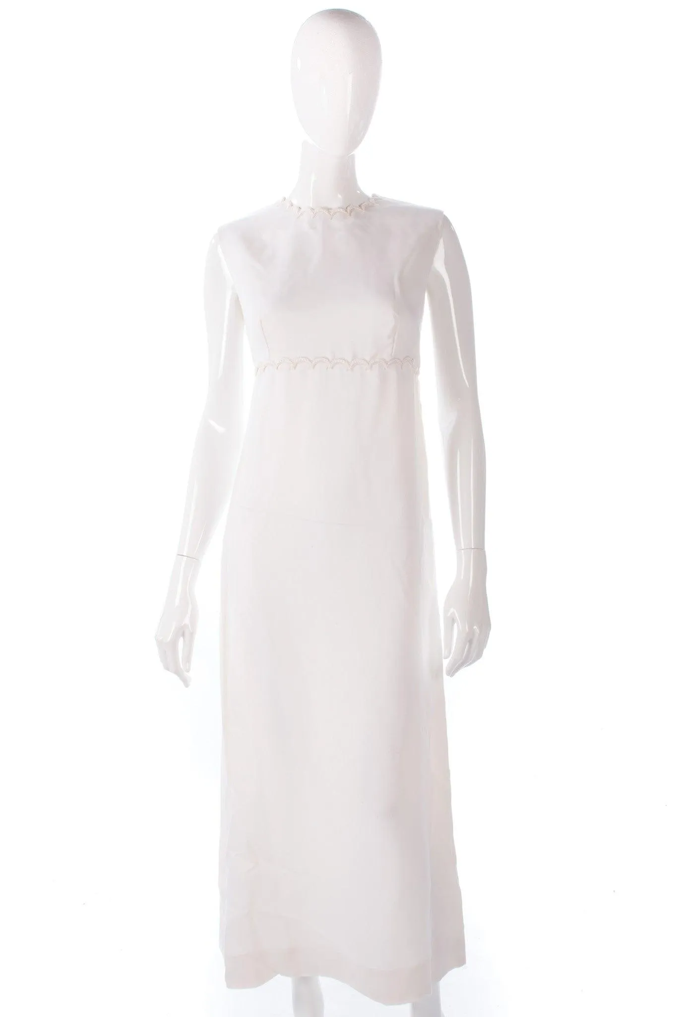 Berkertex Bridal Boutique Vintage Dress w/ Matching Hooded Coat Cream UK10