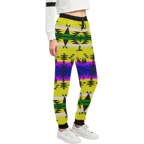 Between the Mountains Greasy Yellow Women's Sweatpants