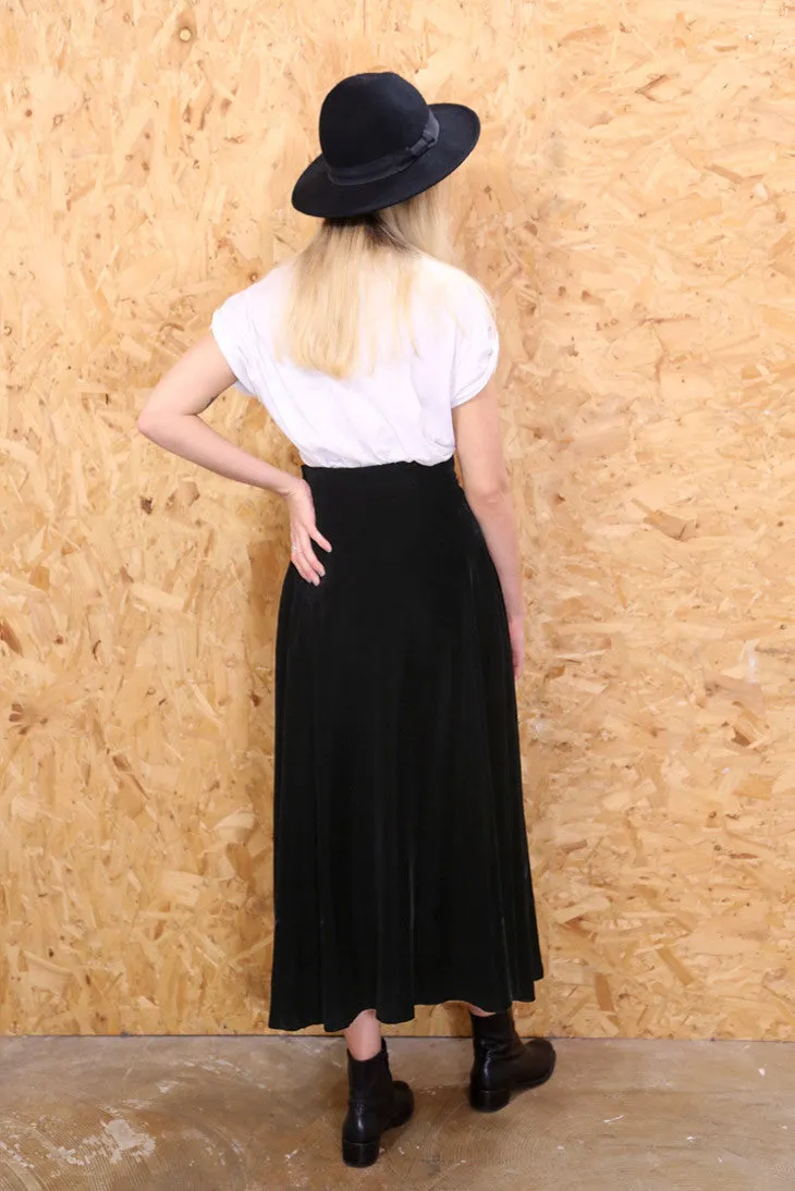 Bewitchin' Black Velvet Maxi Skirt