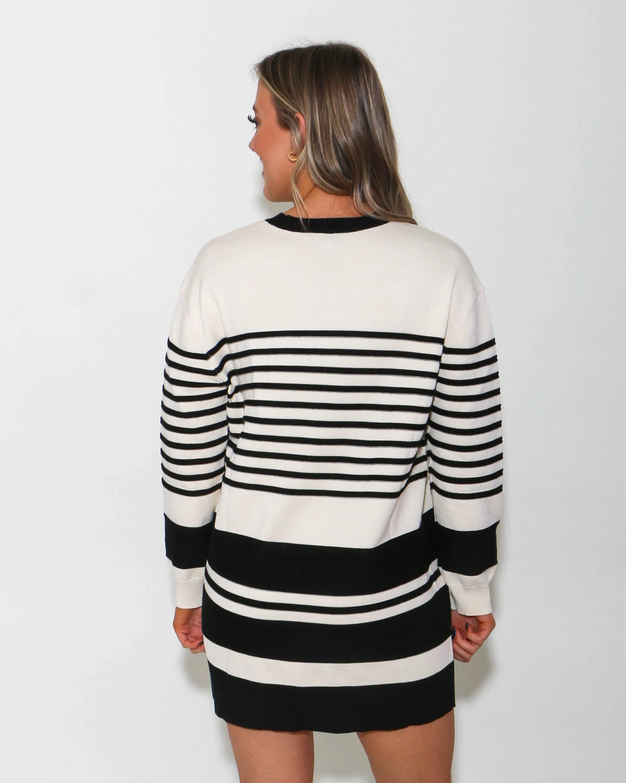 Black and White Striped SweaterDress