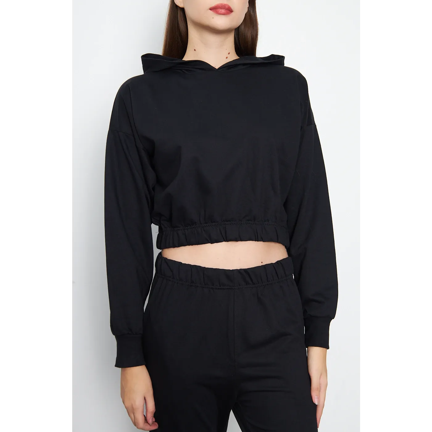 Black Cropped Co-Ord Set