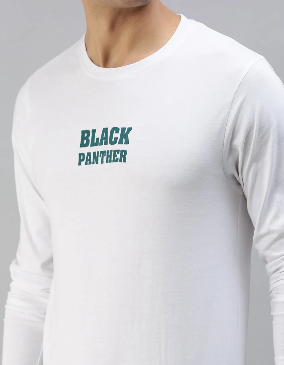 BLACK PANTHER White Back Typographic Printed Tshirt