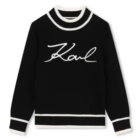 Black "Mini Me" High Collar Sweater