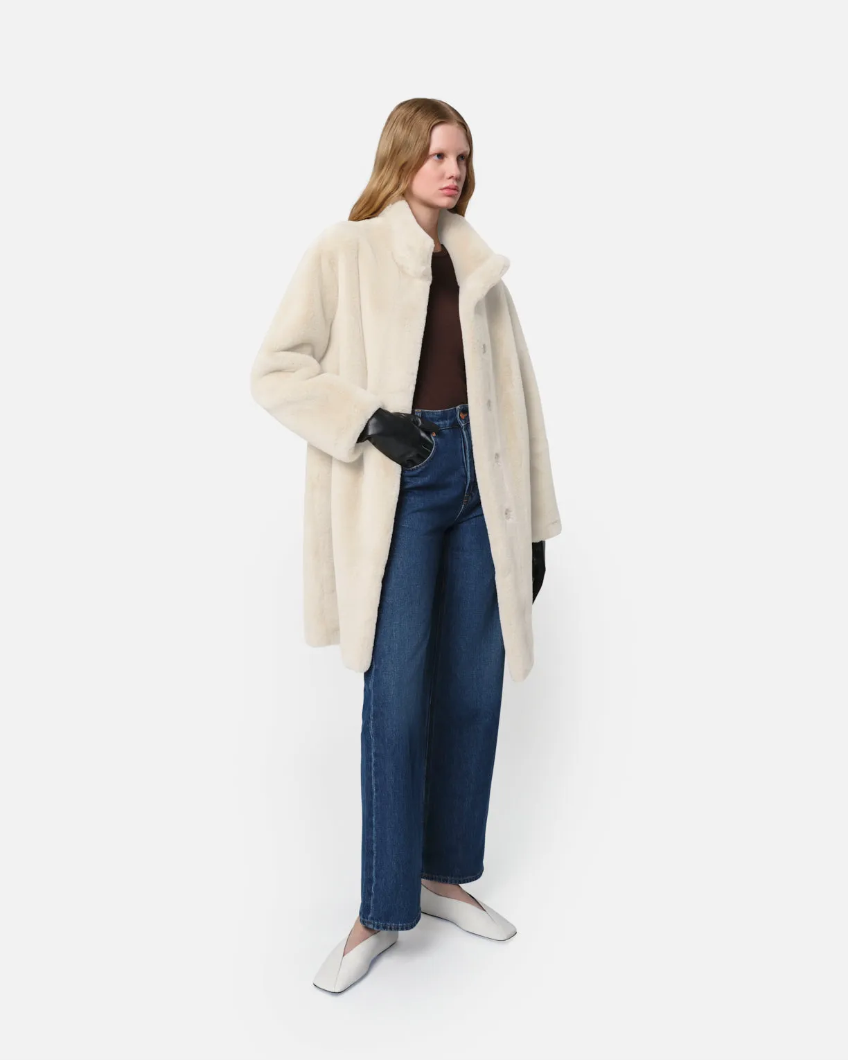 Blair Latte Mid-Length Coat