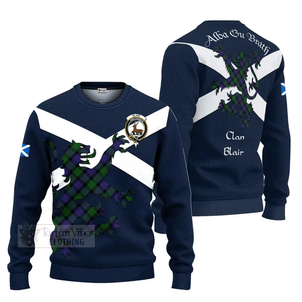 Blair Tartan Lion Rampant Ugly Sweater Proudly Display Your Heritage with Alba Gu Brath and Clan Name