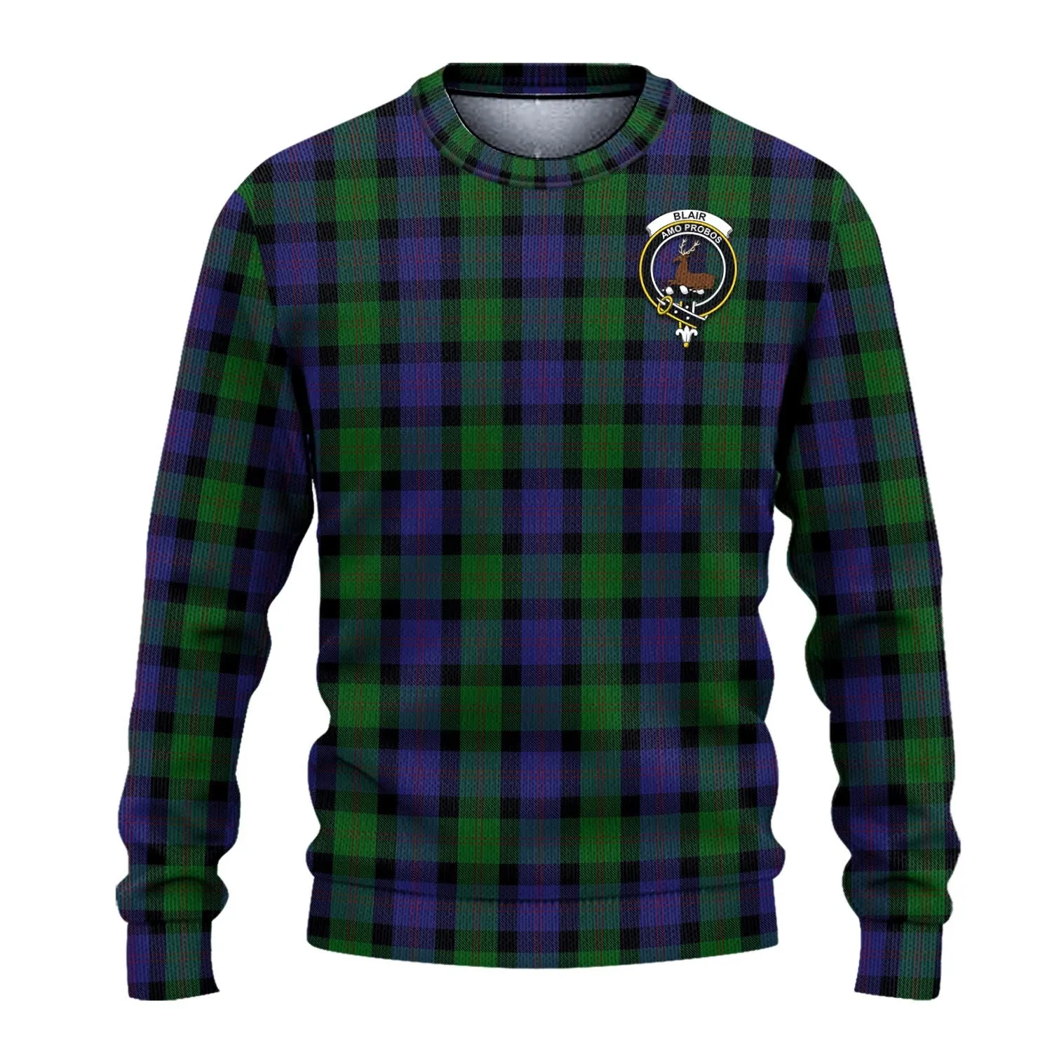 Blair Tartan Ugly Sweater with Family Crest