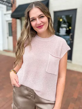 Blush Boxy Pocket Sweater