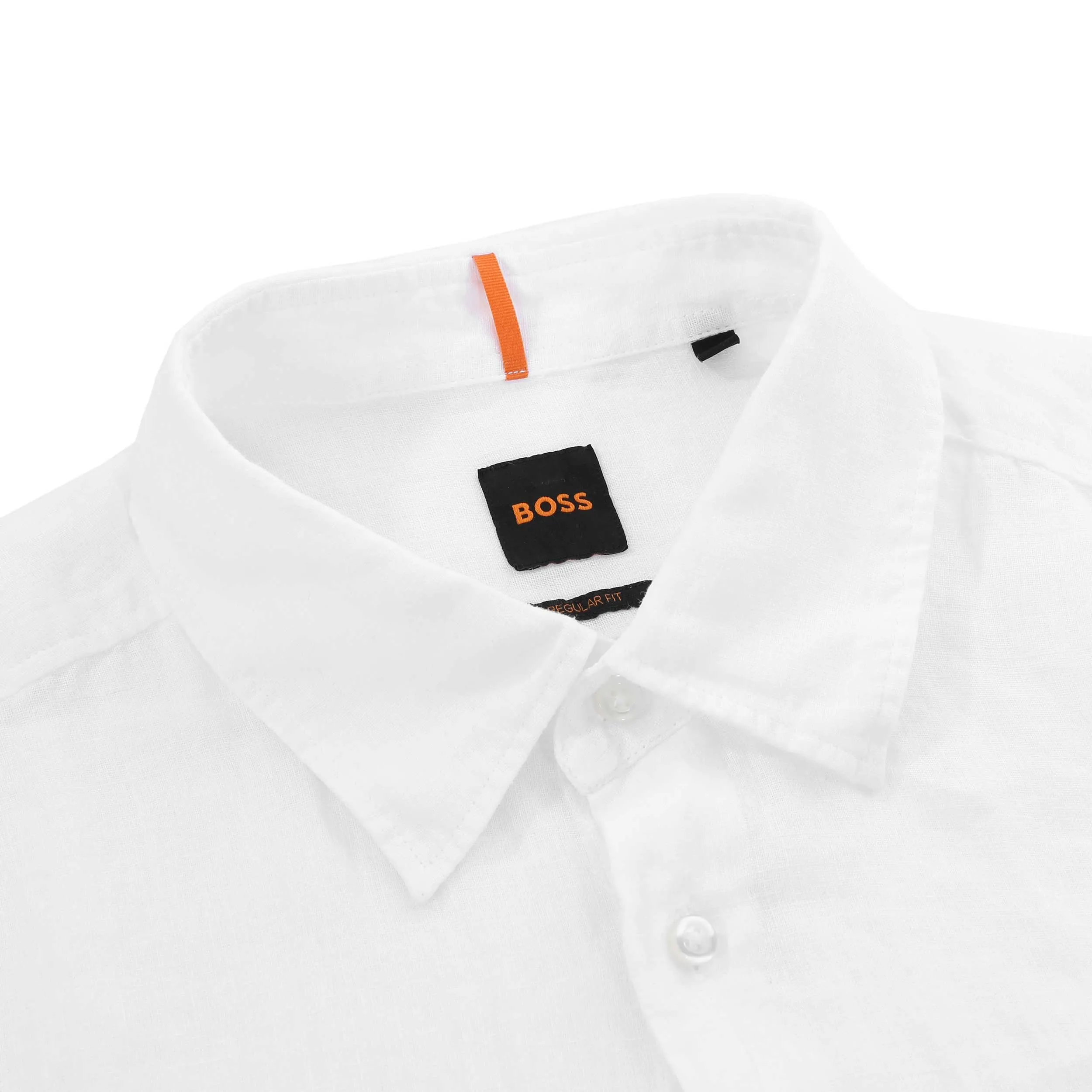 BOSS Rash 2 Short Sleeve Linen Shirt in White