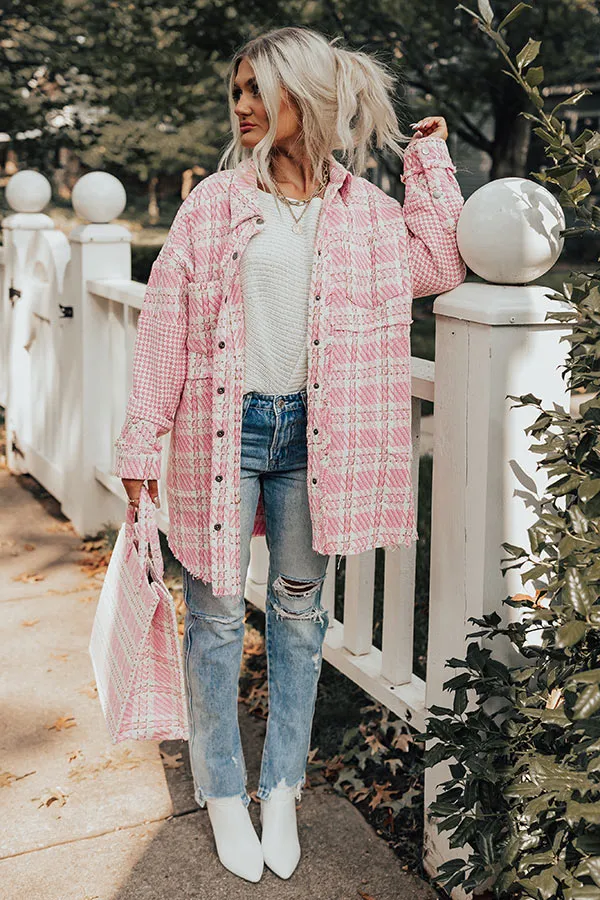 Boston BFF Tweed Jacket In Pink