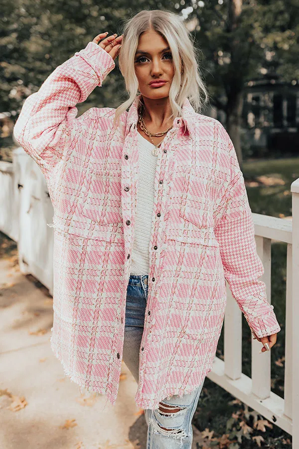 Boston BFF Tweed Jacket In Pink