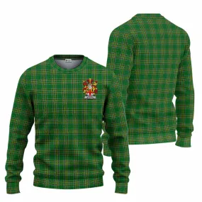 Bourke Irish Clan Tartan Knitted Sweater with Coat of Arms