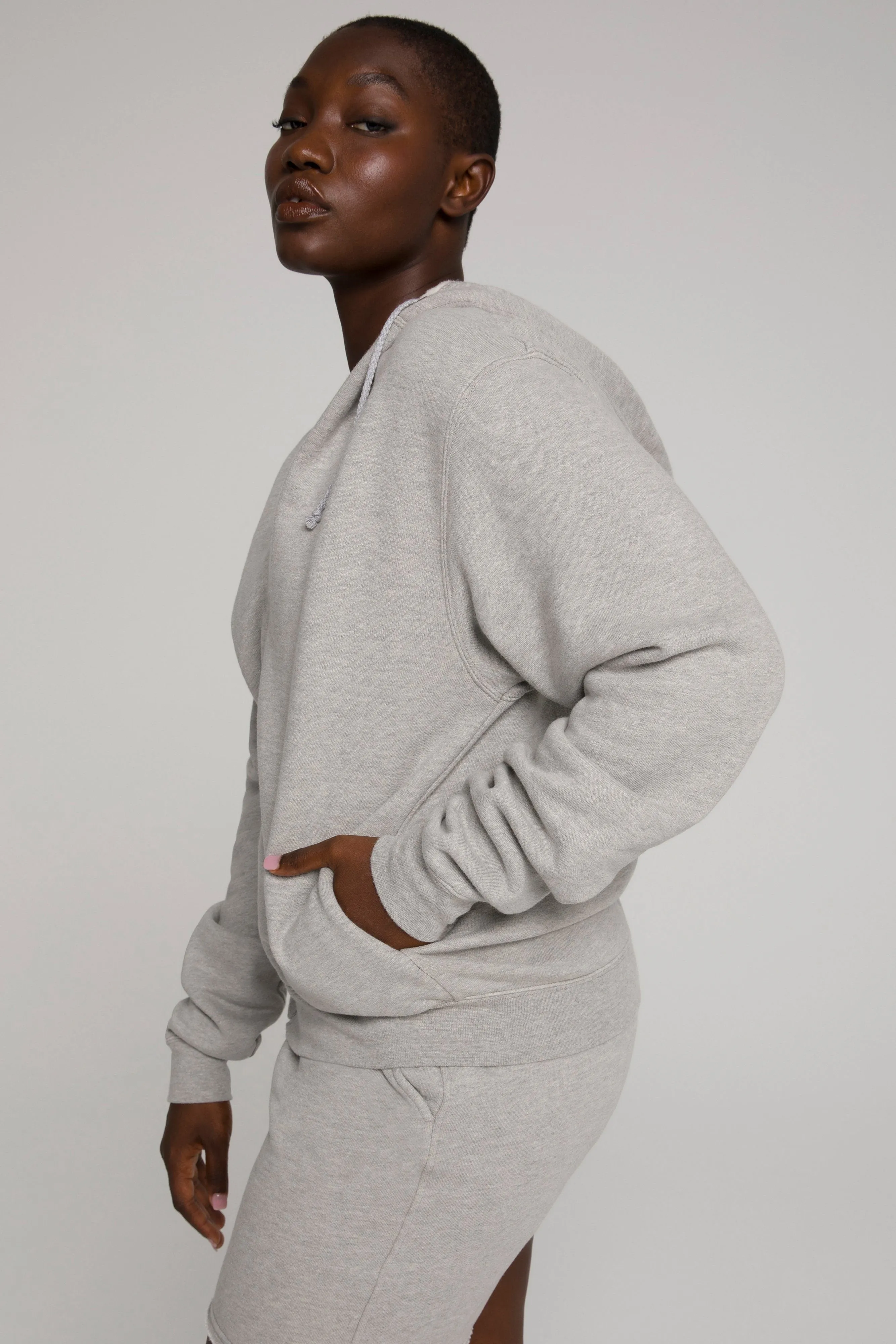 BOYFRIEND ZIP HOODIE | HEATHER GREY001