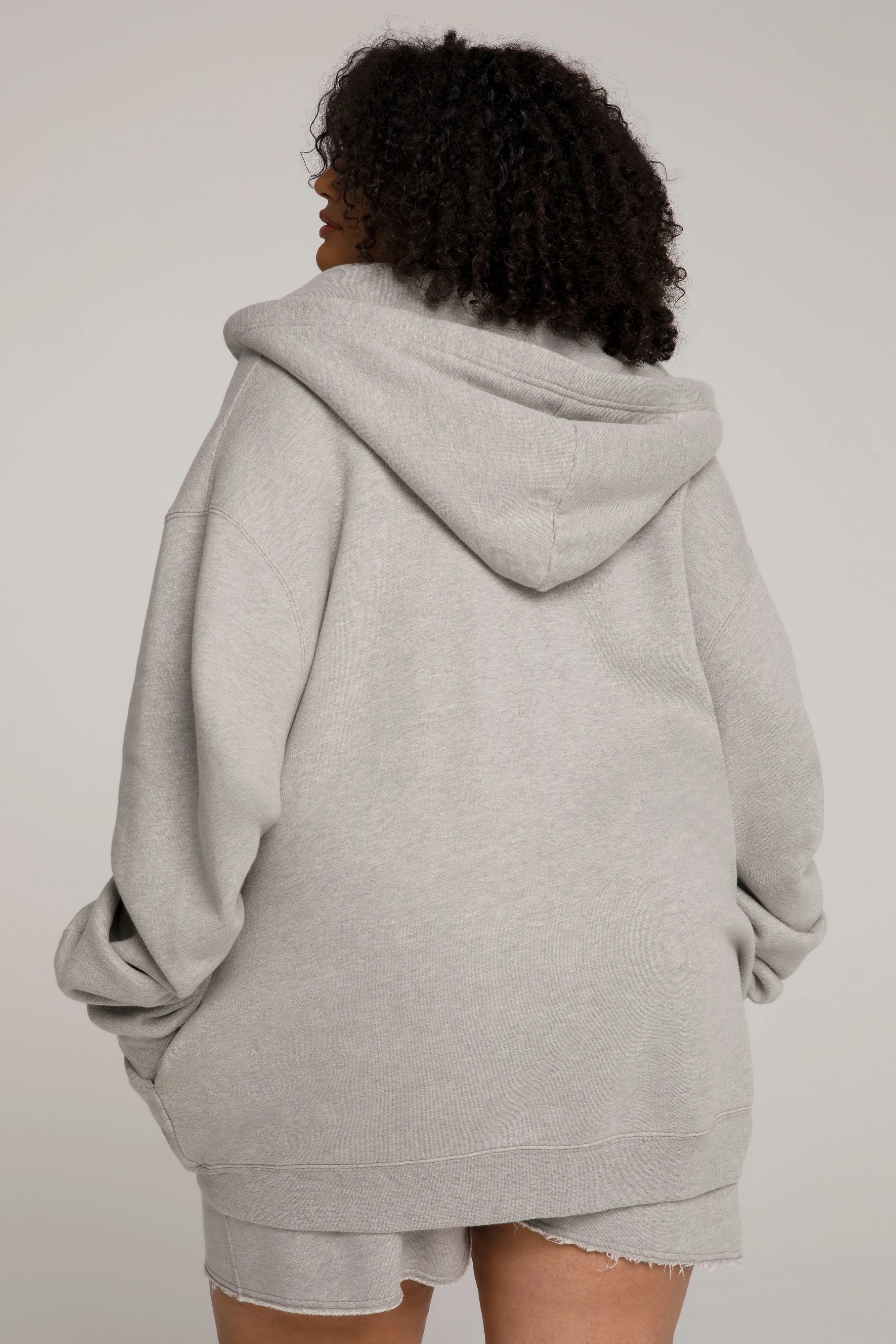 BOYFRIEND ZIP HOODIE | HEATHER GREY001