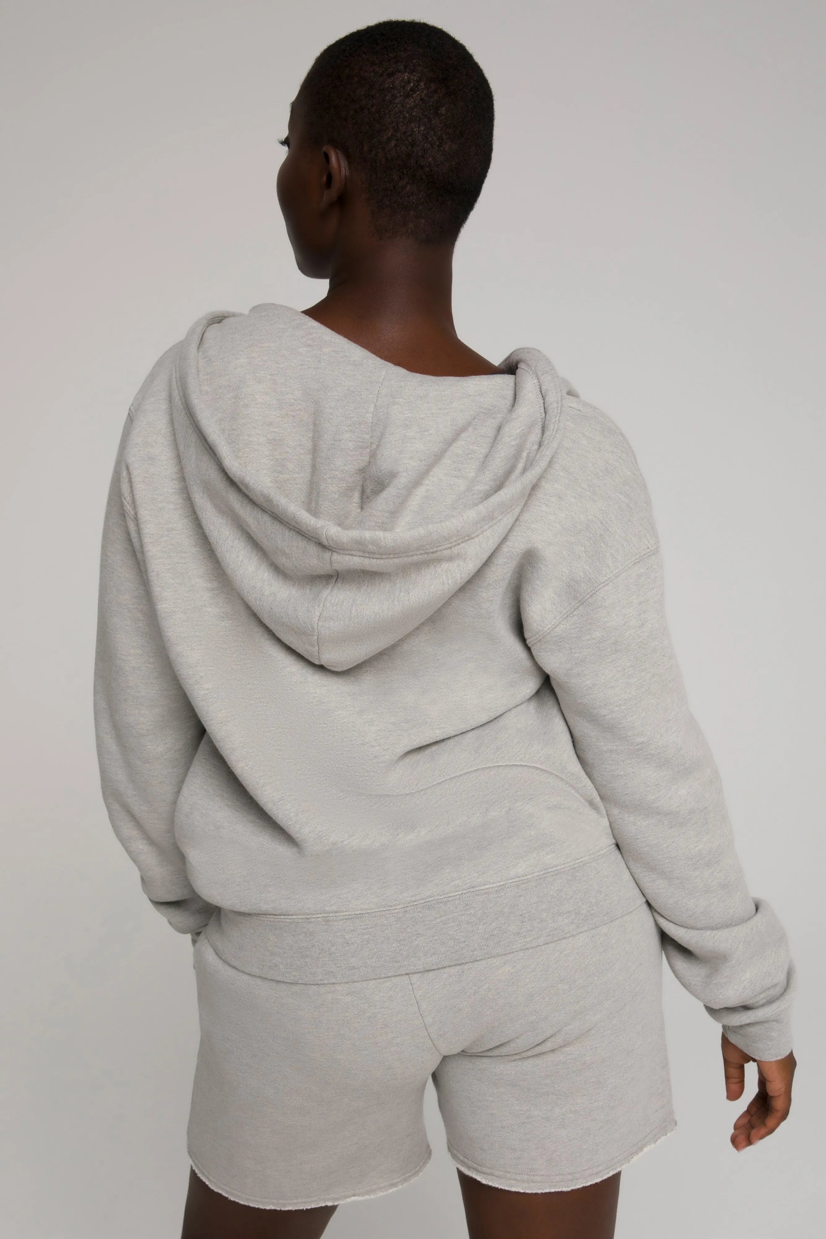 BOYFRIEND ZIP HOODIE | HEATHER GREY001