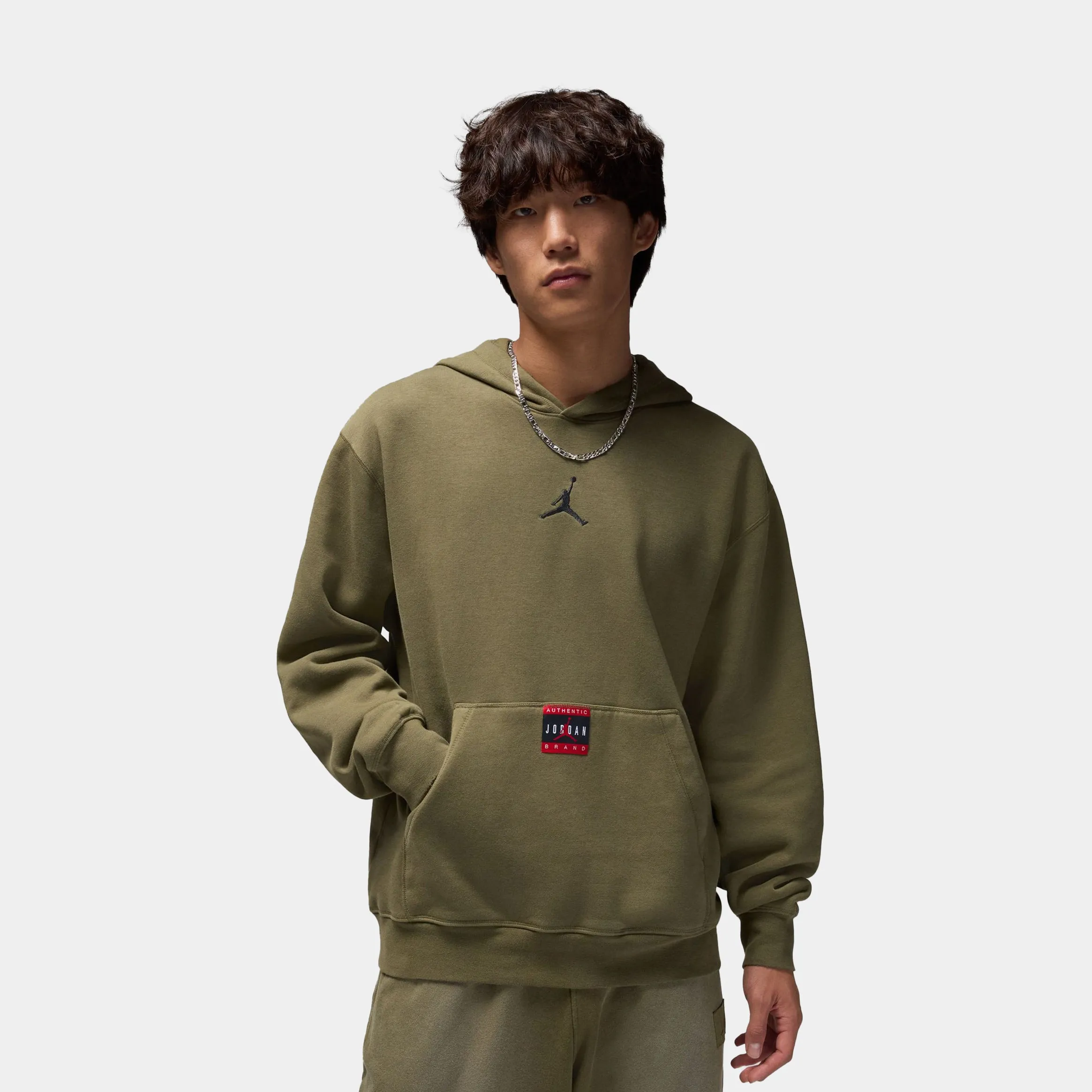 Brooklyn Fleece J Day Pullover Mens Hoodie (Olive/Black)