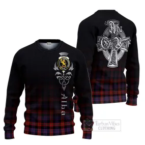 Brown (Broun) Tartan Ugly Sweater Featuring Alba Gu Brath Family Crest Celtic Inspired